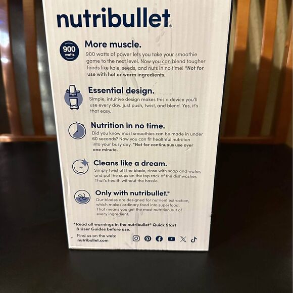 NEW Nutribullet PRO Supercharged Nutrient Extractor Blender (900W)- Indigo - Picture 5 of 10